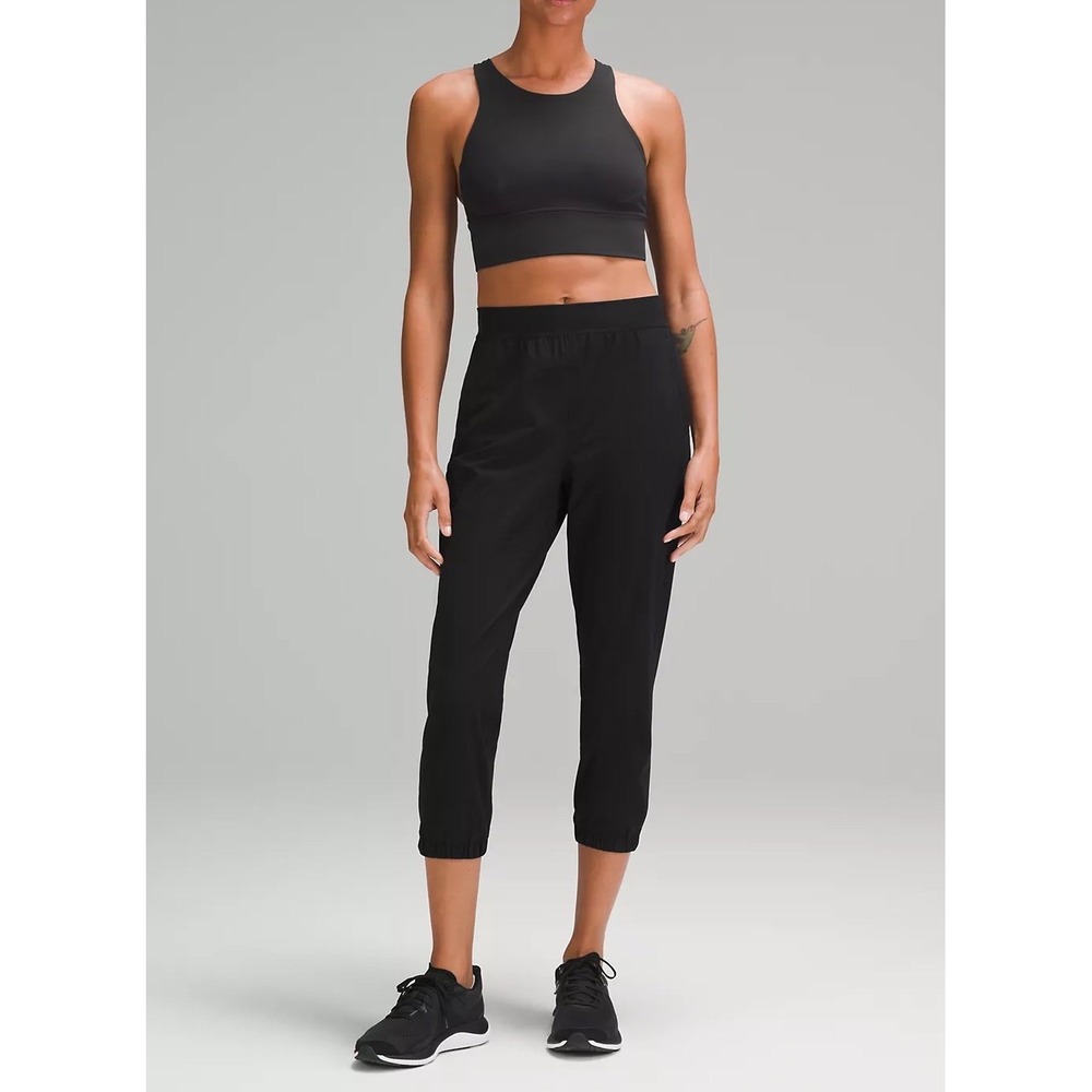 Lululemon Adapted State High-Rise Cropped Jogger 6 Black 23" Zip Hem Athleisure
